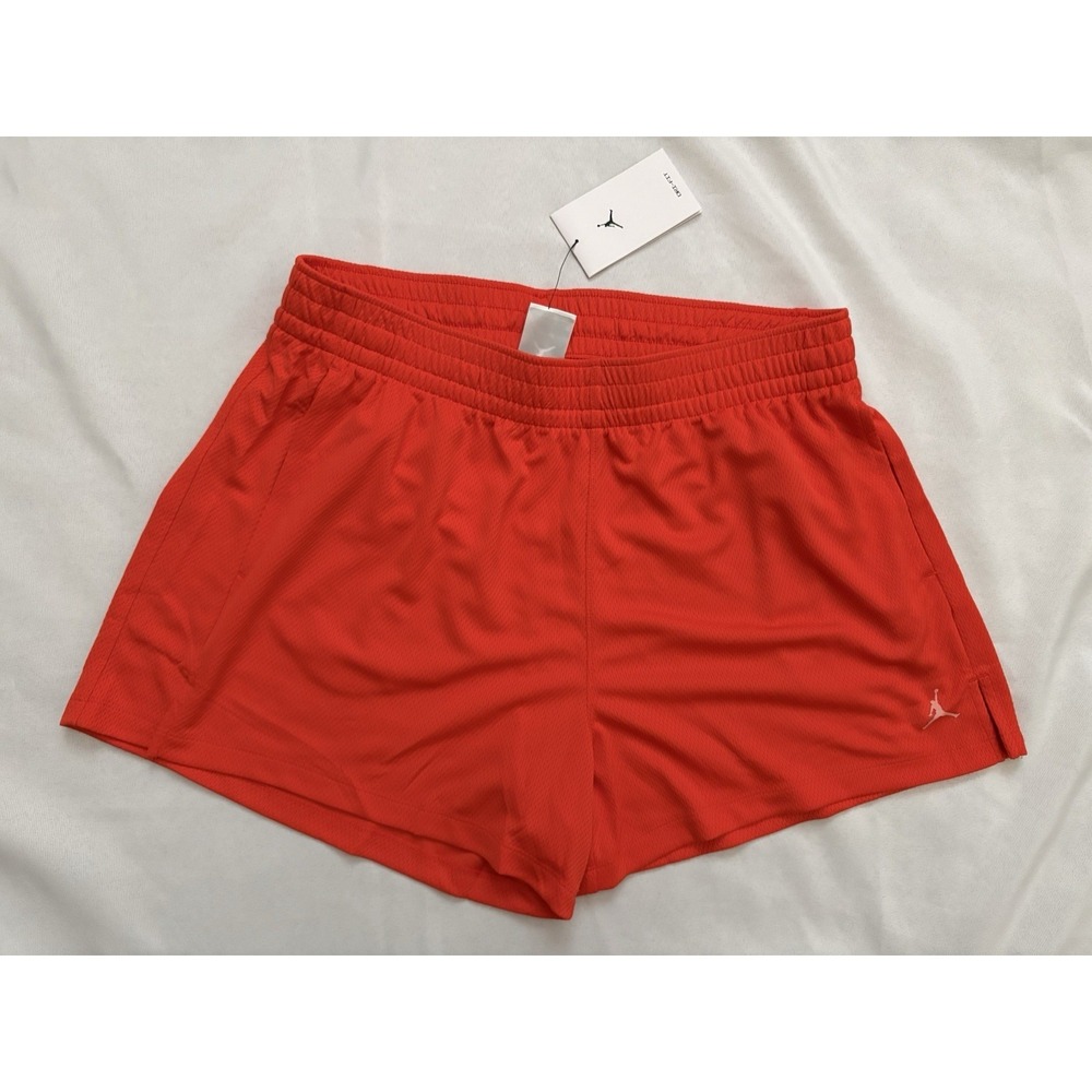 NEW Nike Jordan Sport Mesh Shorts High Waist Orange Women's Large FN5162-891